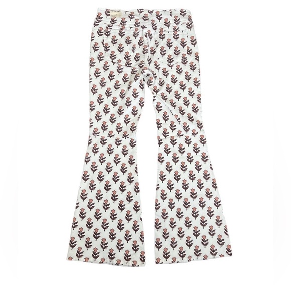 Free People Penny Pull On Printed Mid Rise Flare Jeans - Picture 6 of 12